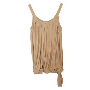 Paige Premium Denim Womens Sleeveless Pleated Draped Tank Top Size L Tan